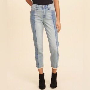 High Rise 2 Tone Boyfriend Jeans
